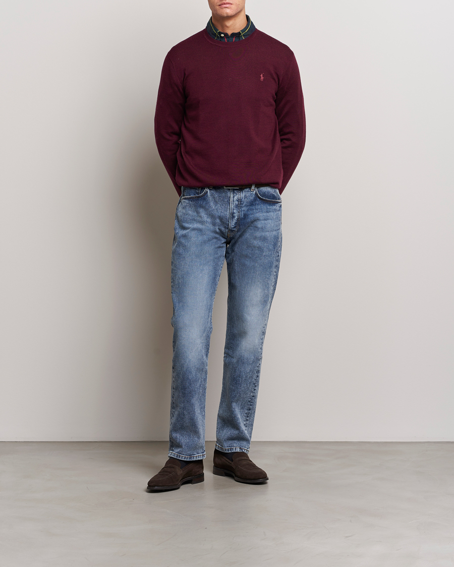 Herre | Trøjer | Polo Ralph Lauren | Merino Crew Neck Pullover Aged Wine Heather