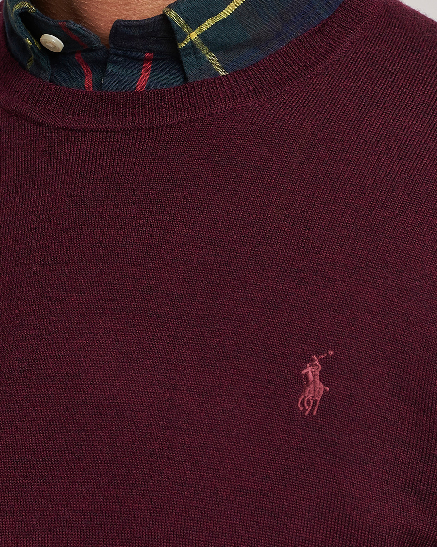 Herre | Trøjer | Polo Ralph Lauren | Merino Crew Neck Pullover Aged Wine Heather