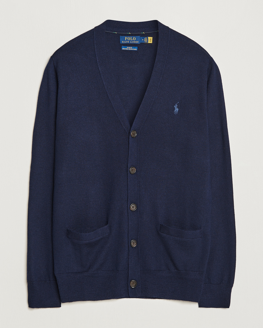 Herre | Trøjer | Polo Ralph Lauren | Merino Knitted Cardigan Hunter Navy