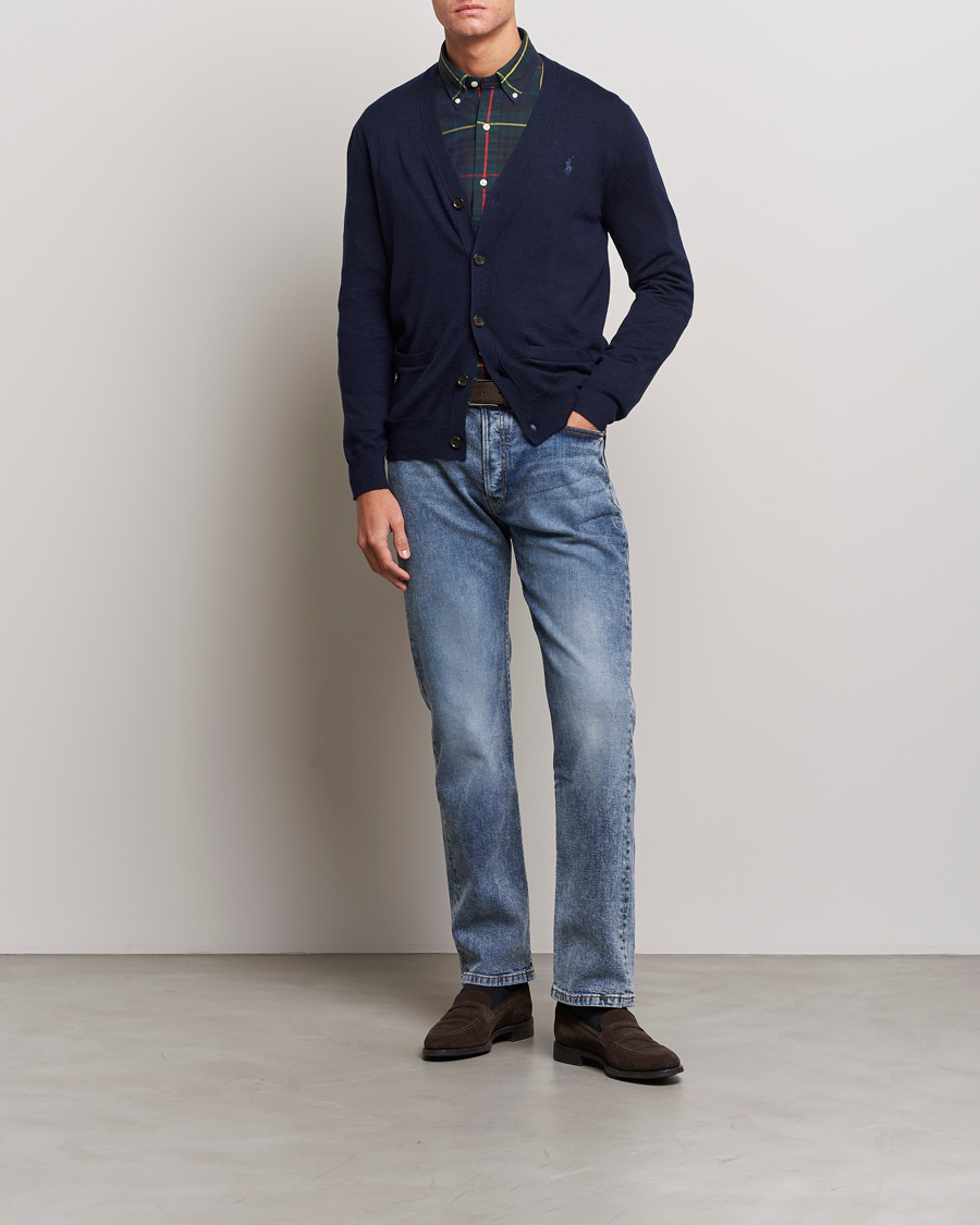 Herre | Trøjer | Polo Ralph Lauren | Merino Knitted Cardigan Hunter Navy