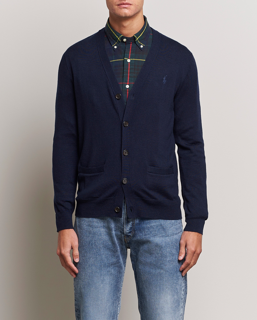 Herre | Trøjer | Polo Ralph Lauren | Merino Knitted Cardigan Hunter Navy