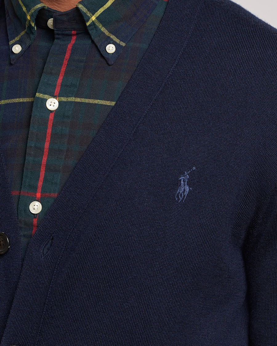 Herre | Trøjer | Polo Ralph Lauren | Merino Knitted Cardigan Hunter Navy