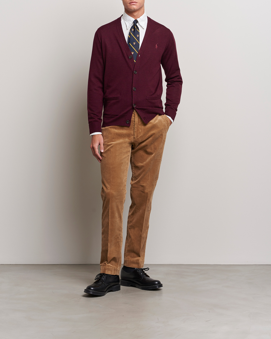 Herre | Trøjer | Polo Ralph Lauren | Merino Knitted Cardigan Aged Wine Heather