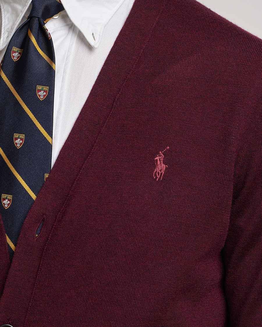 Herre | Trøjer | Polo Ralph Lauren | Merino Knitted Cardigan Aged Wine Heather