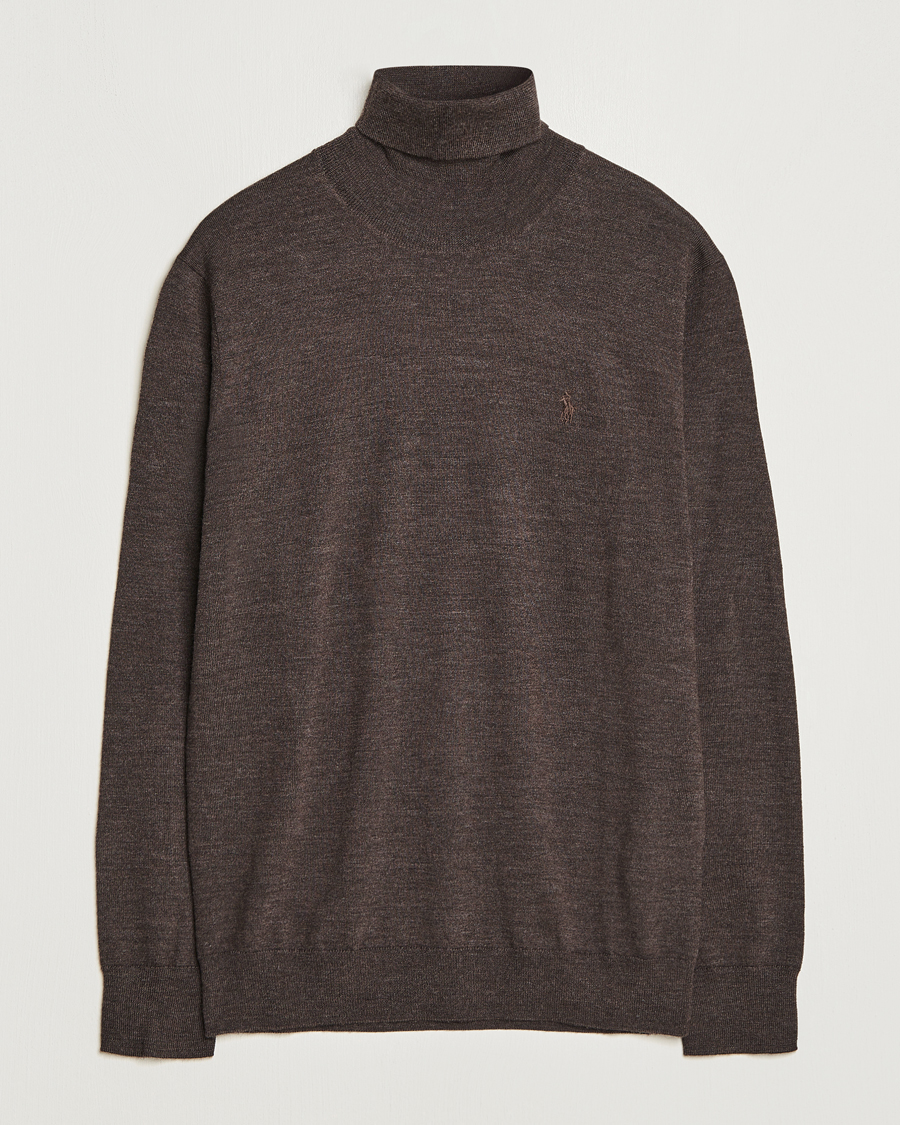 Herre | Trøjer | Polo Ralph Lauren | Merino Knitted Rollneck Brown Heather
