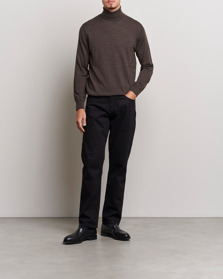 Herre | Trøjer | Polo Ralph Lauren | Merino Knitted Rollneck Brown Heather