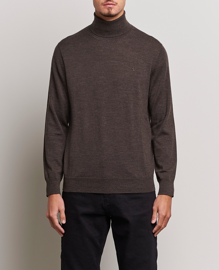 Herre | Rullekravetrøjer | Polo Ralph Lauren | Merino Knitted Rollneck Brown Heather