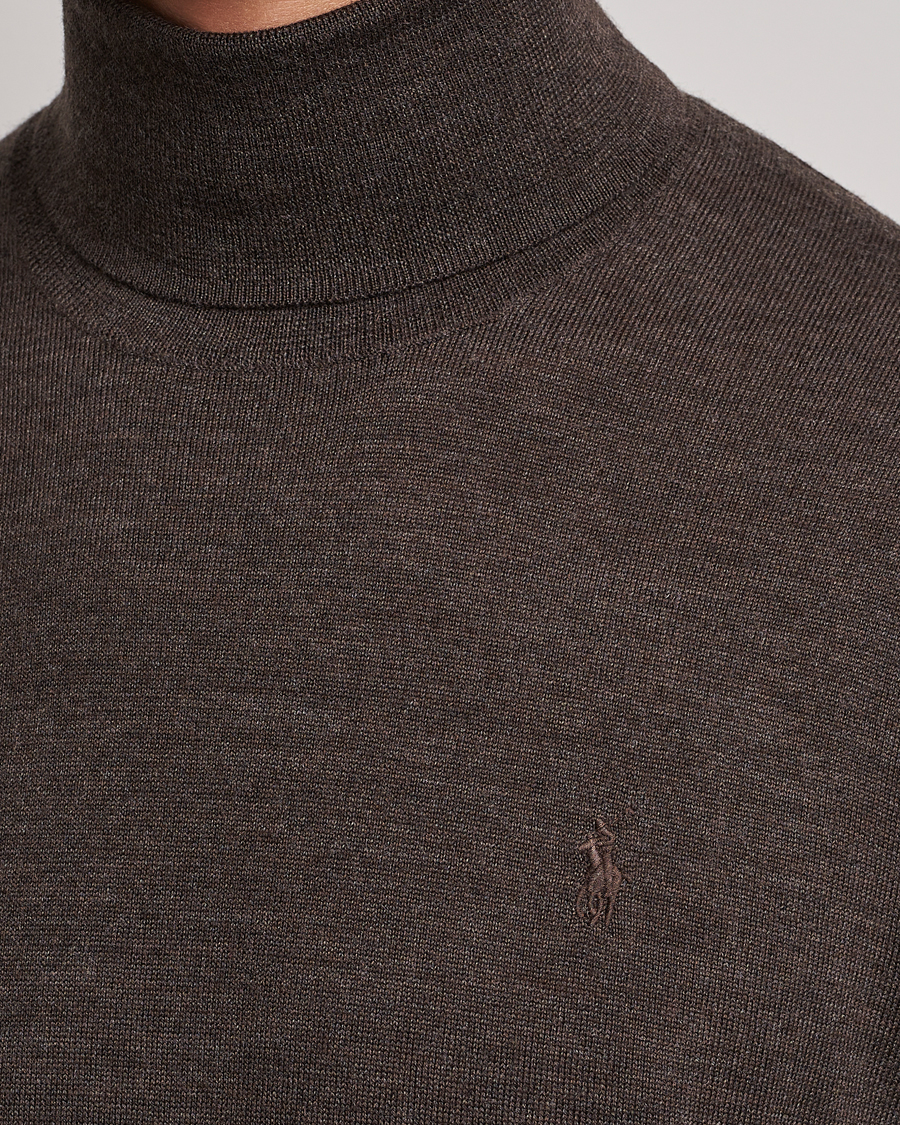 Herre | Trøjer | Polo Ralph Lauren | Merino Knitted Rollneck Brown Heather
