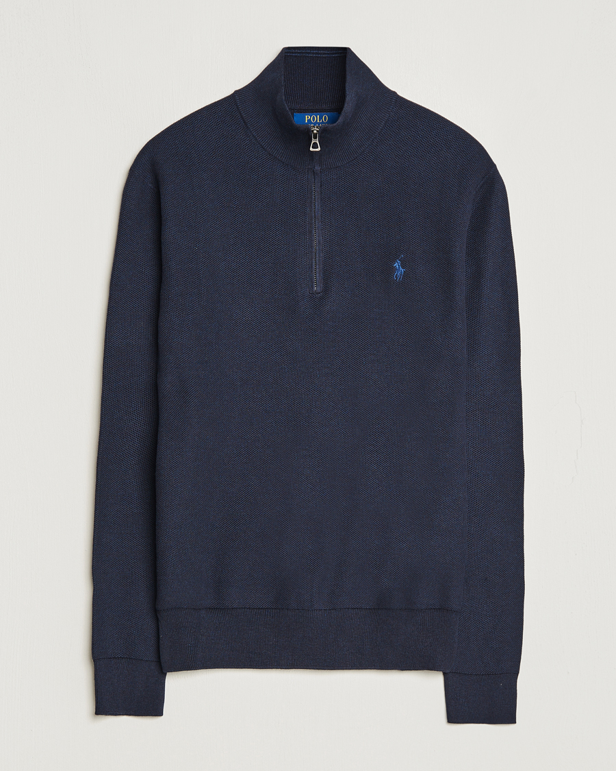 Herre | Trøjer | Polo Ralph Lauren | Textured Half Zip Navy Heather