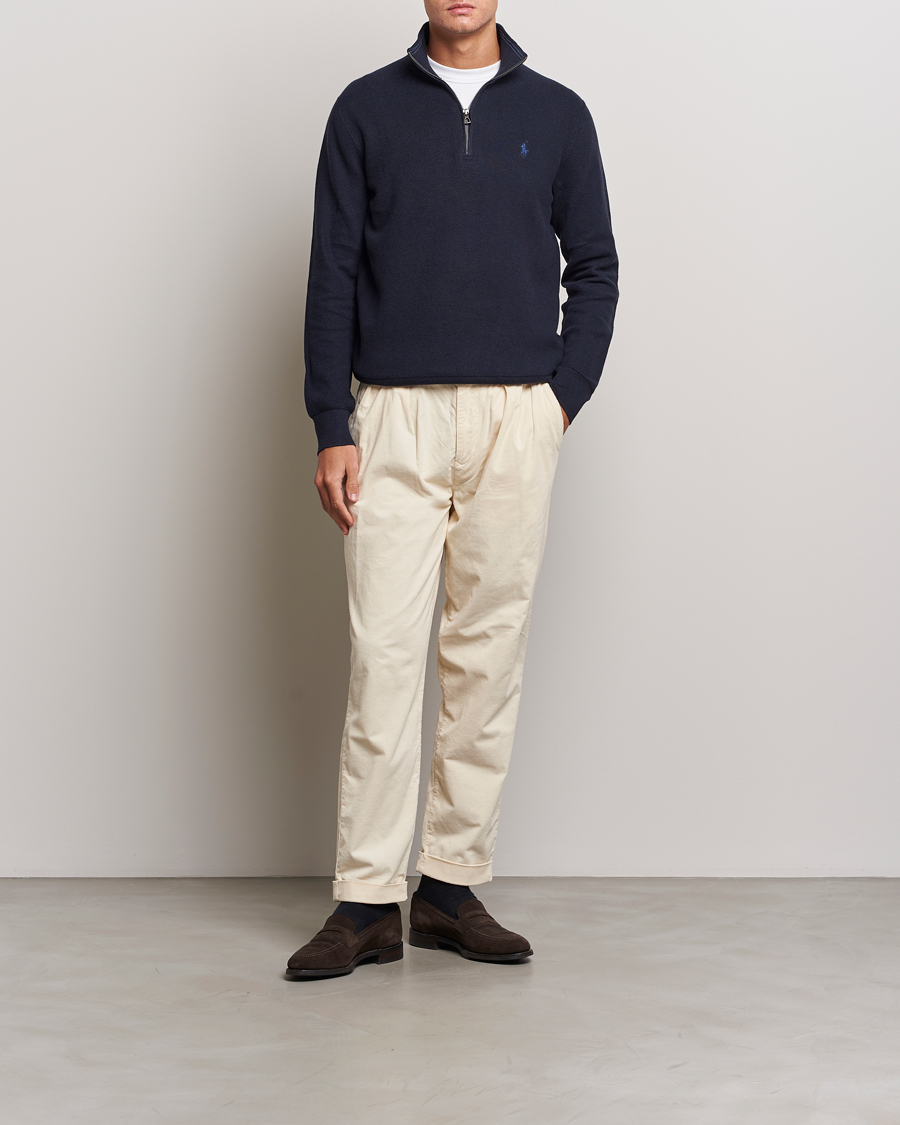 Herre | Trøjer | Polo Ralph Lauren | Textured Half Zip Navy Heather
