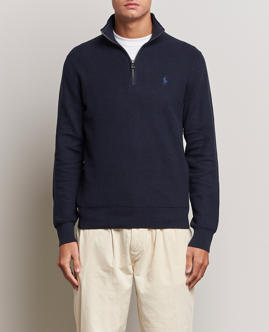Herre | Trøjer | Polo Ralph Lauren | Textured Half Zip Navy Heather