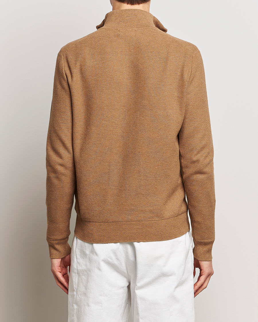 Herre | Trøjer | Polo Ralph Lauren | Textured Half Zip Latte Brown Heather