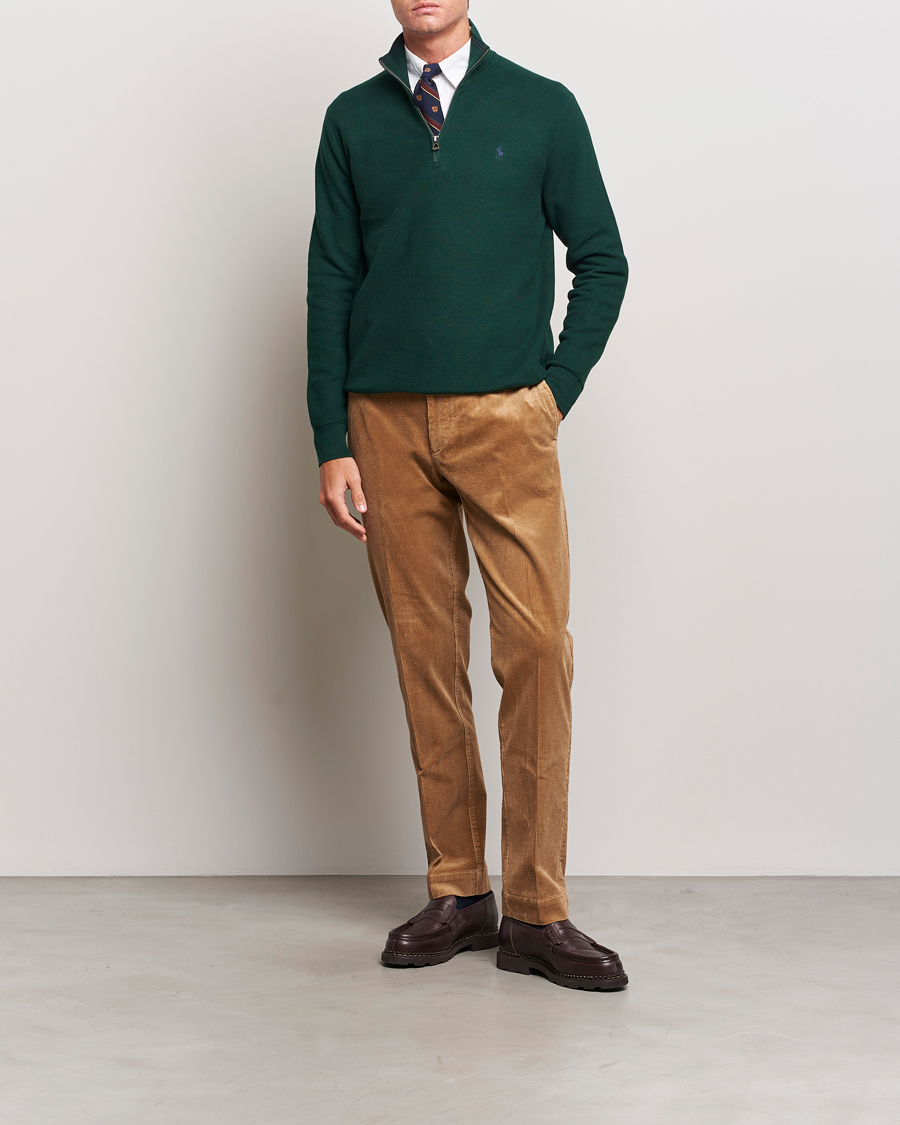 Herre | Trøjer | Polo Ralph Lauren | Textured Half Zip Hunt Club Green