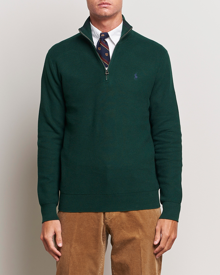 Herre | Trøjer | Polo Ralph Lauren | Textured Half Zip Hunt Club Green