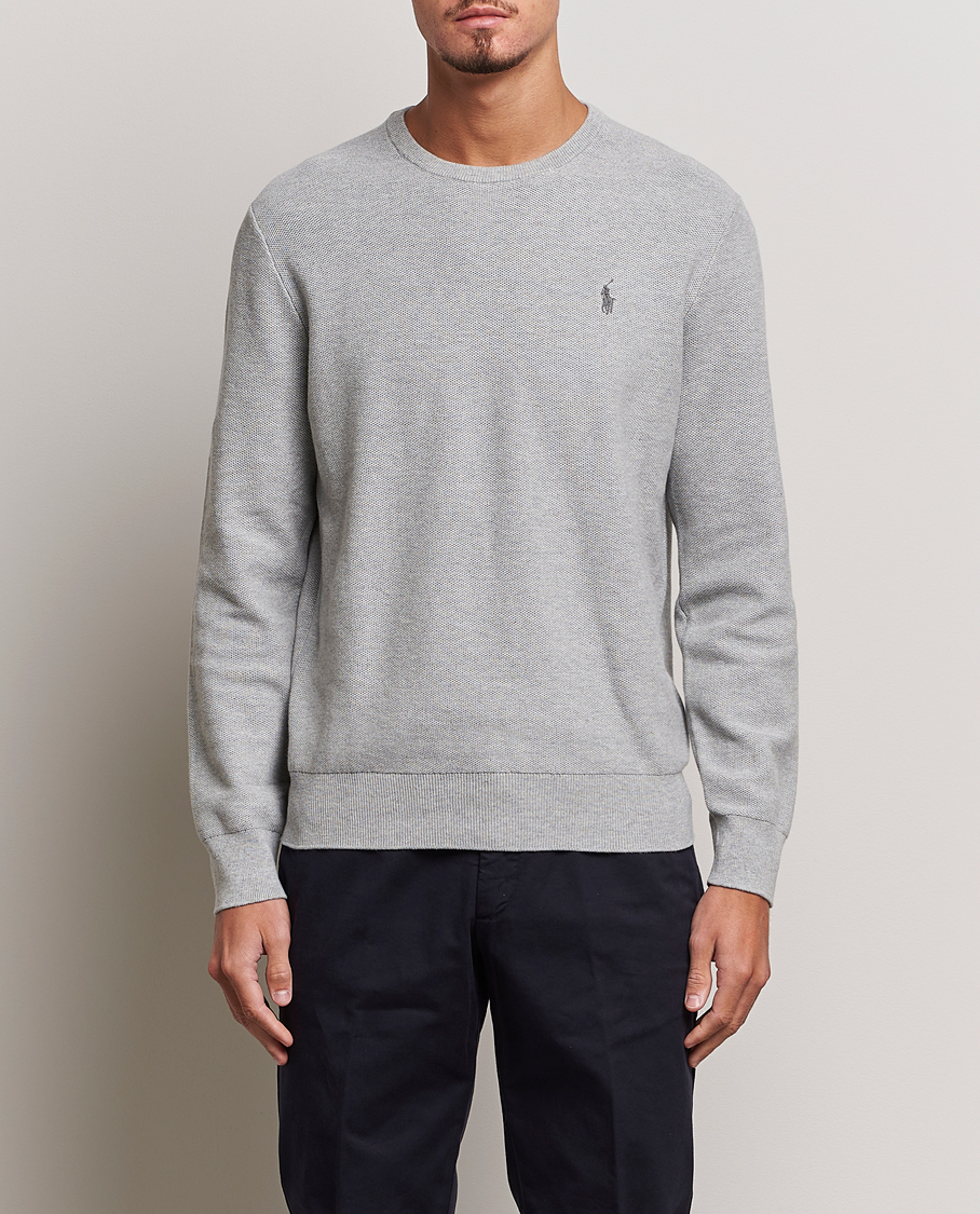 Herre | Strikkede trøjer | Polo Ralph Lauren | Textured Crew Neck Sweater Andover Heather