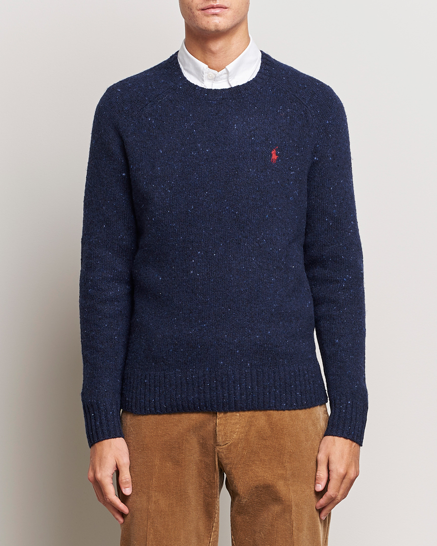 Herre | Strikkede trøjer | Polo Ralph Lauren | Wool Knitted Donegal Sweater Ancient Navy