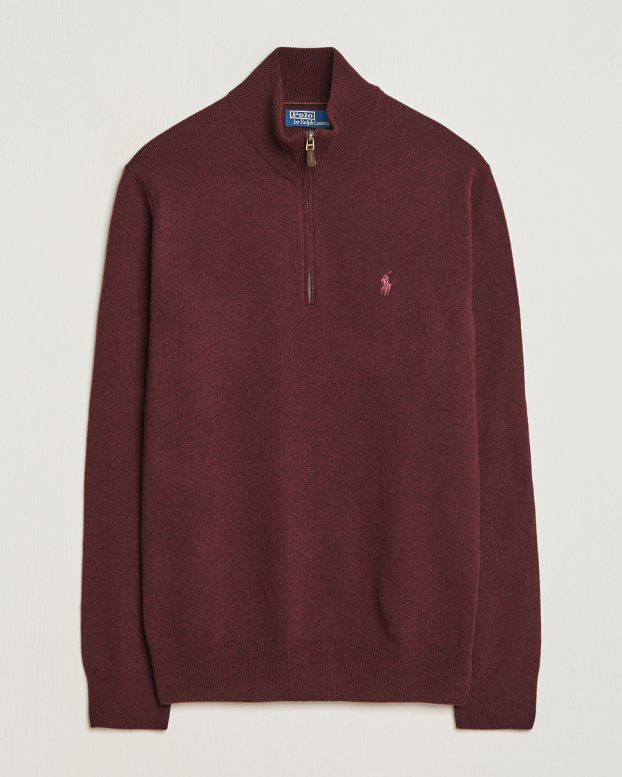 Herre | Trøjer | Polo Ralph Lauren | Merino Half-Zip Sweater Aged Wine Heather