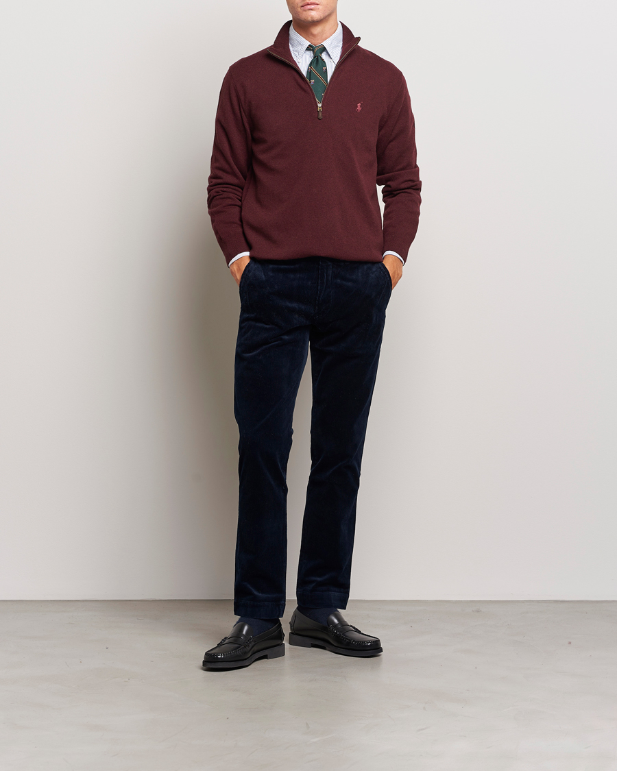 Herre | Trøjer | Polo Ralph Lauren | Merino Half-Zip Sweater Aged Wine Heather