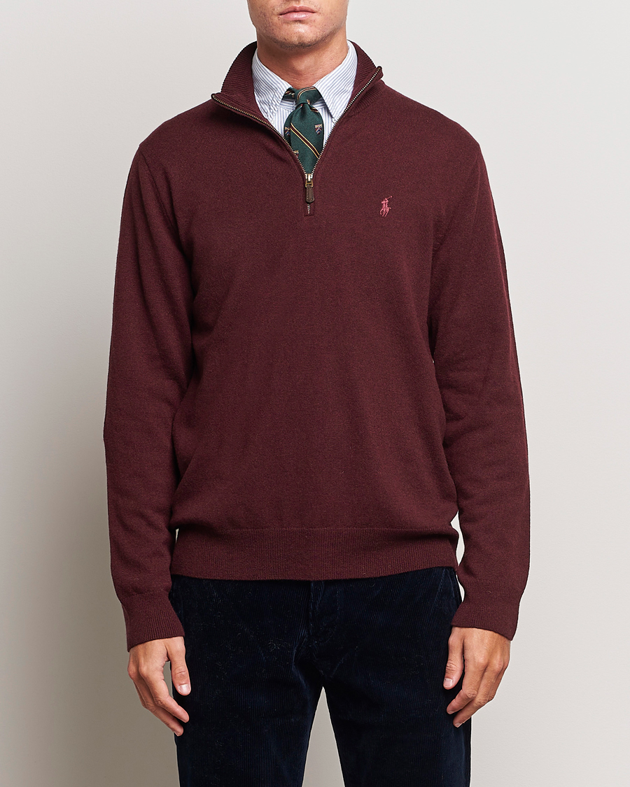 Herre | Trøjer | Polo Ralph Lauren | Merino Half-Zip Sweater Aged Wine Heather