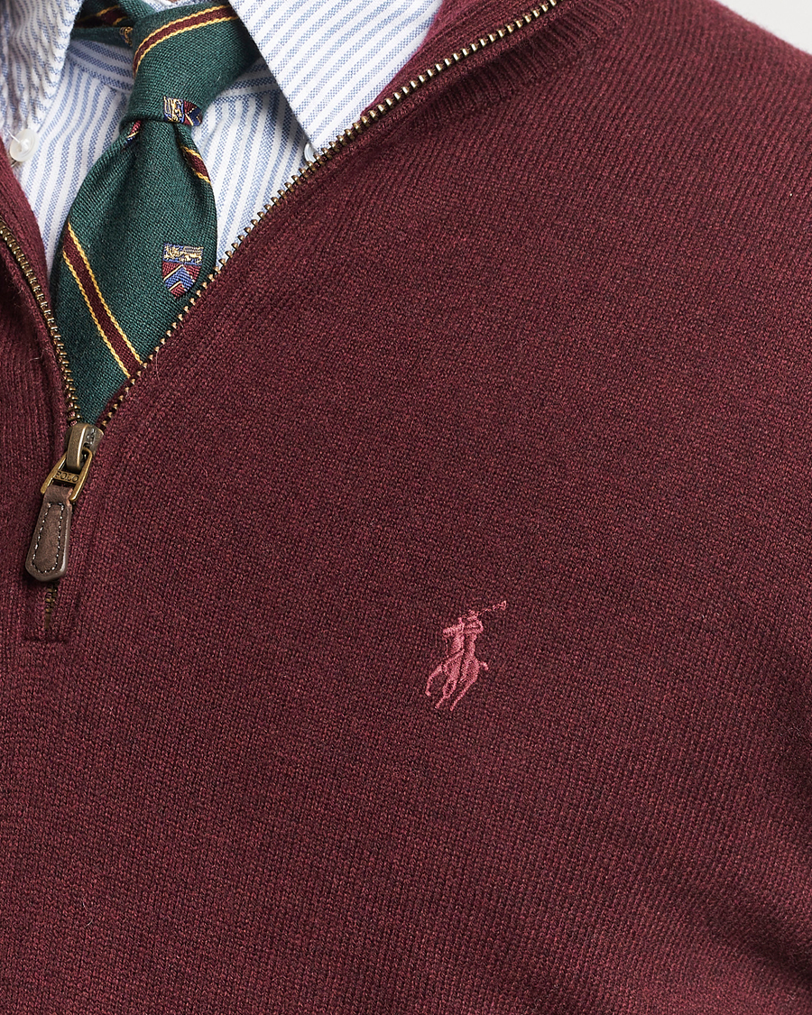 Herre | Trøjer | Polo Ralph Lauren | Merino Half-Zip Sweater Aged Wine Heather