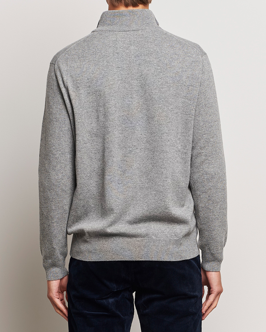 Herre | Trøjer | Polo Ralph Lauren | Merino Knitted Half Zip Sweater Fawn Grey Heather