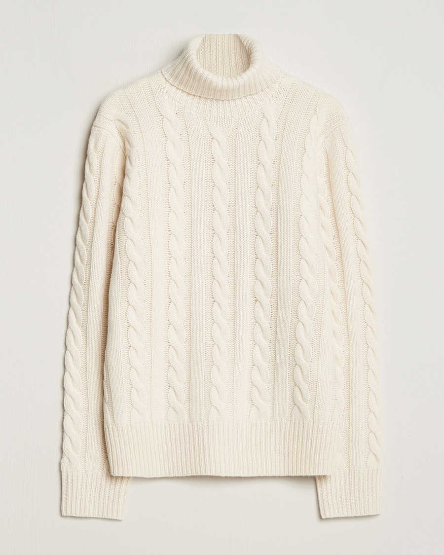 Herre | Strikkede trøjer | Polo Ralph Lauren | Wool Structured Knitted Sweater Andover Cream