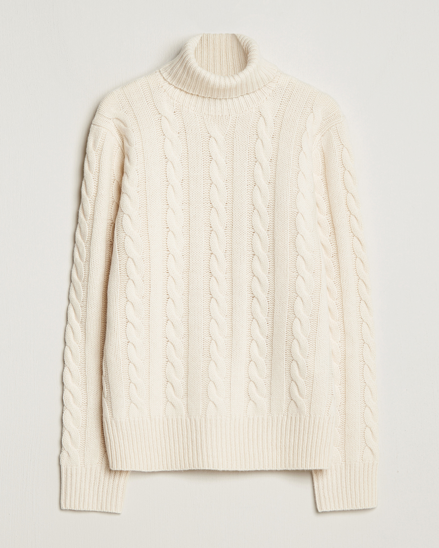 Herre | Trøjer | Polo Ralph Lauren | Wool/Cashmere Cable Rollneck Andover Cream