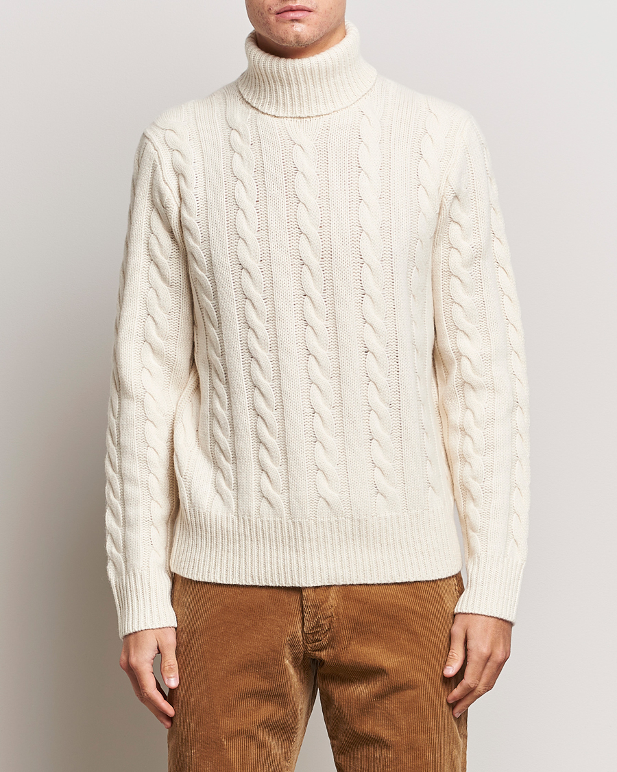 Herre | Strikkede trøjer | Polo Ralph Lauren | Wool Structured Knitted Sweater Andover Cream