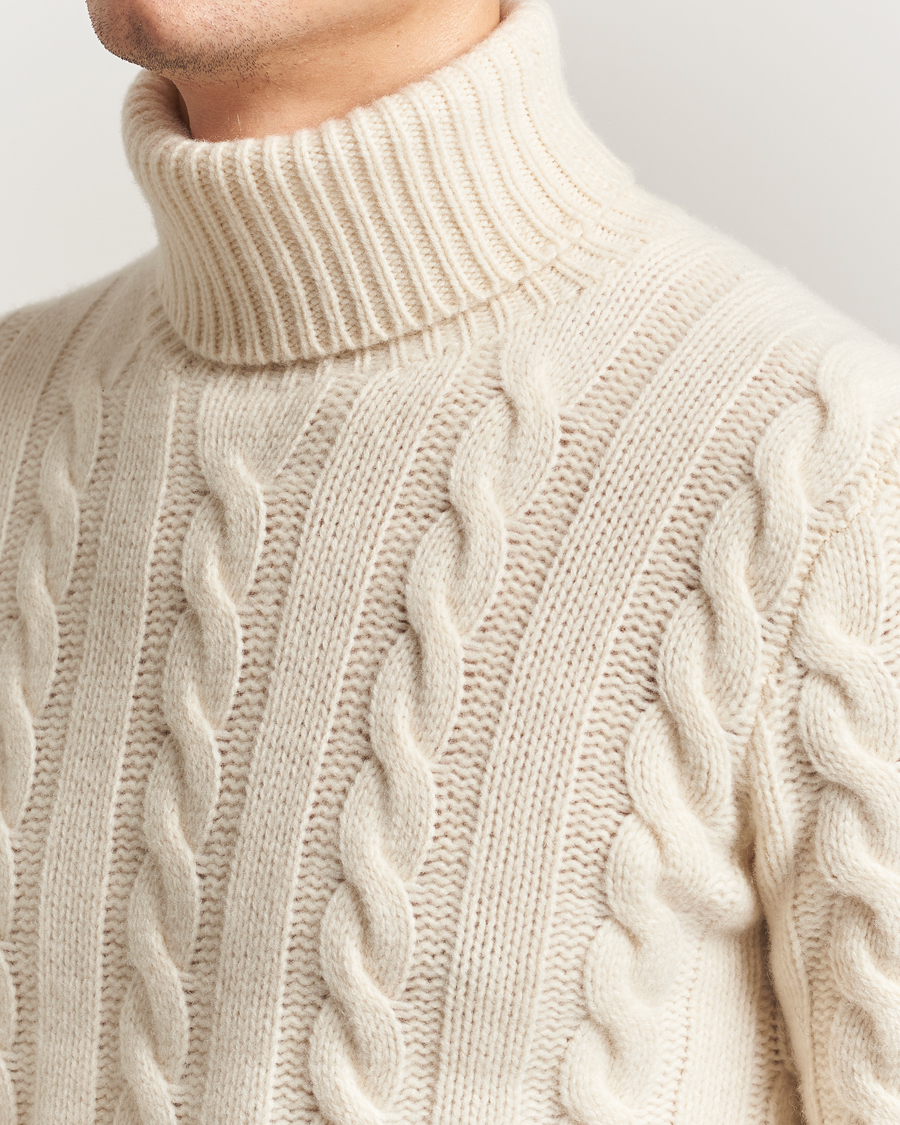 Herre | Trøjer | Polo Ralph Lauren | Wool/Cashmere Cable Rollneck Andover Cream