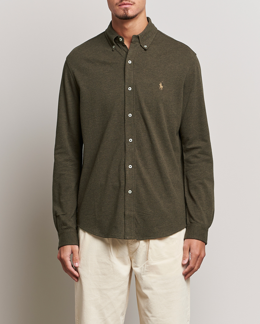 Herre |  | Polo Ralph Lauren | Featherweight Mesh Shirt Olive Heather