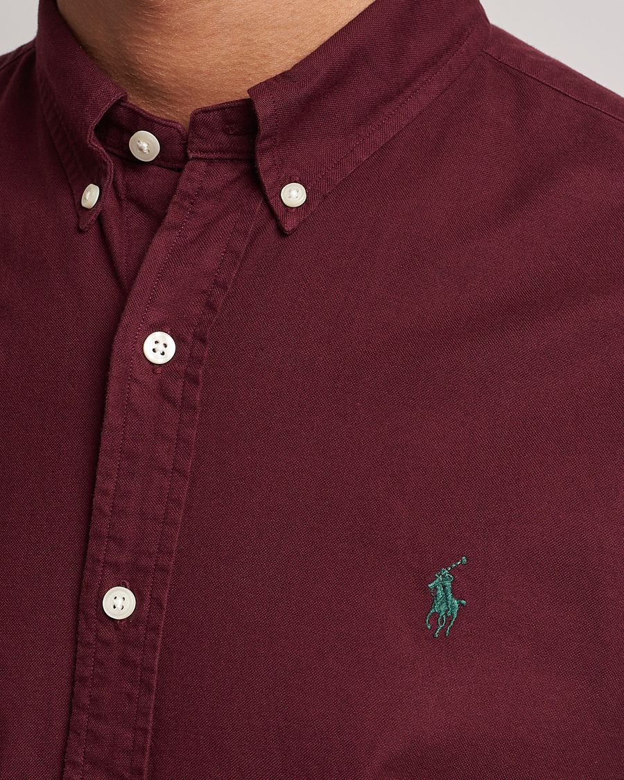 Herre | Skjorter | Polo Ralph Lauren | Slim Fit Garment Dyed Oxford Harvard Wine