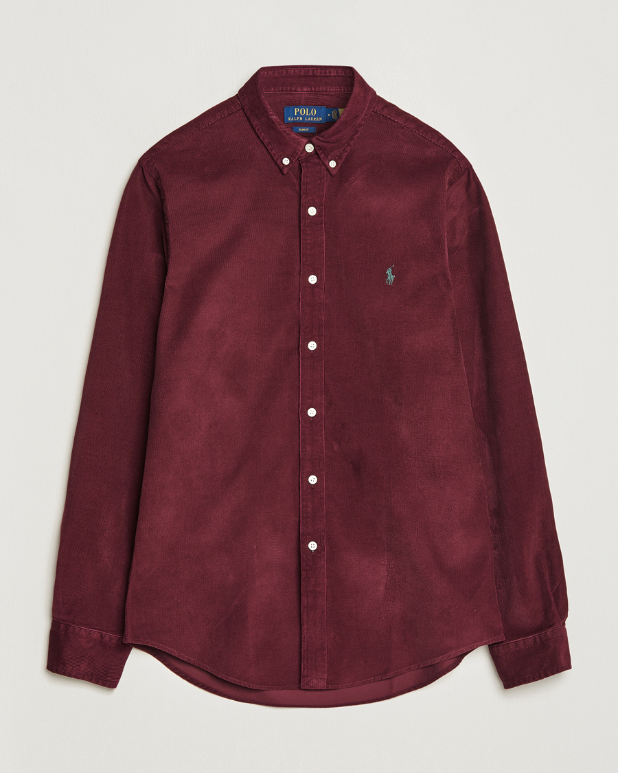 Herre | Skjorter | Polo Ralph Lauren | Slim Fit Corduroy Shirt Harvard Wine