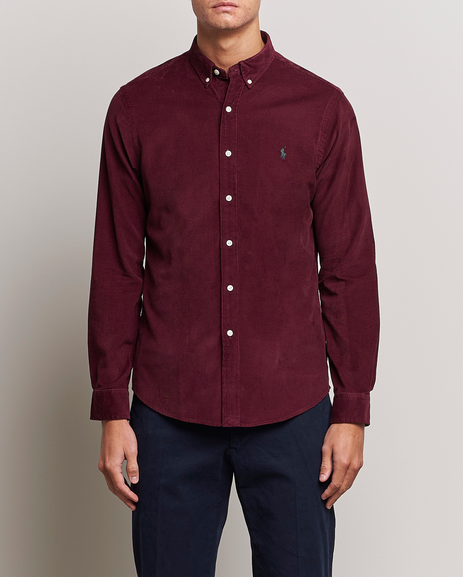 Herre | Skjorter | Polo Ralph Lauren | Slim Fit Corduroy Shirt Harvard Wine