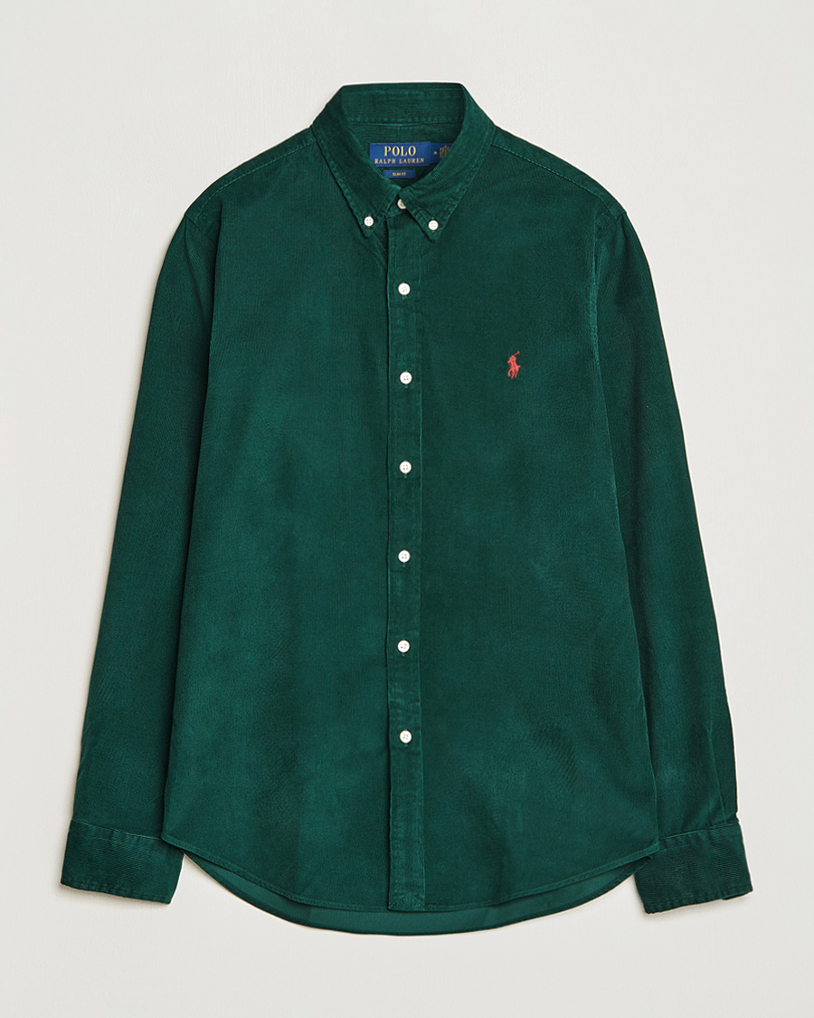 Herre | Skjorter | Polo Ralph Lauren | Slim Fit Corduroy Shirt Hunt Club Green