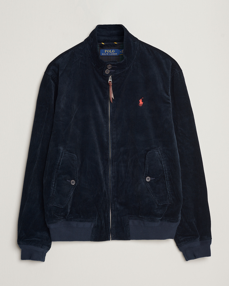 Herre | Jakker | Polo Ralph Lauren | Corduroy Lined Harrington Jacket Aviator Navy