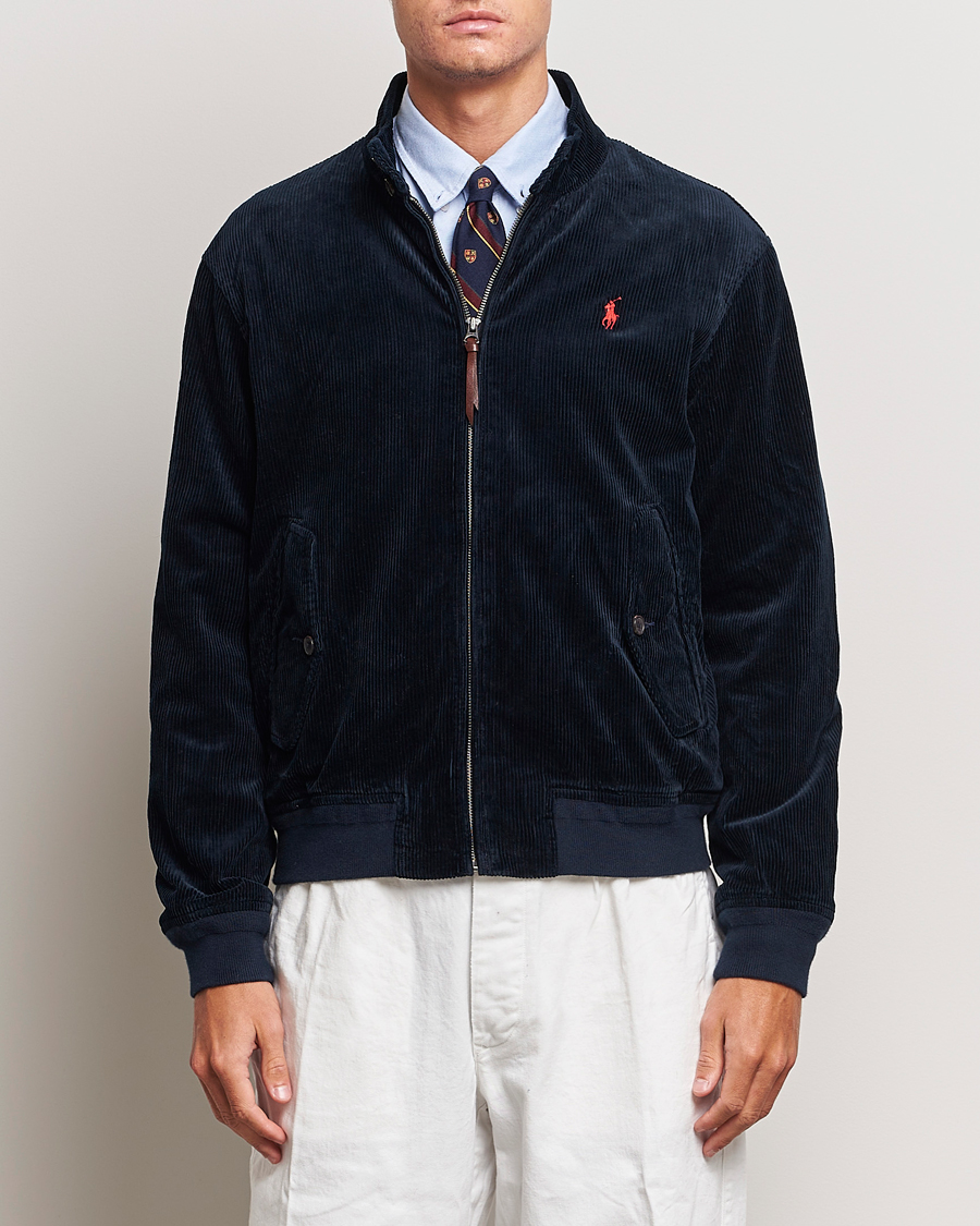 Herre | Jakker | Polo Ralph Lauren | Corduroy Lined Harrington Jacket Aviator Navy