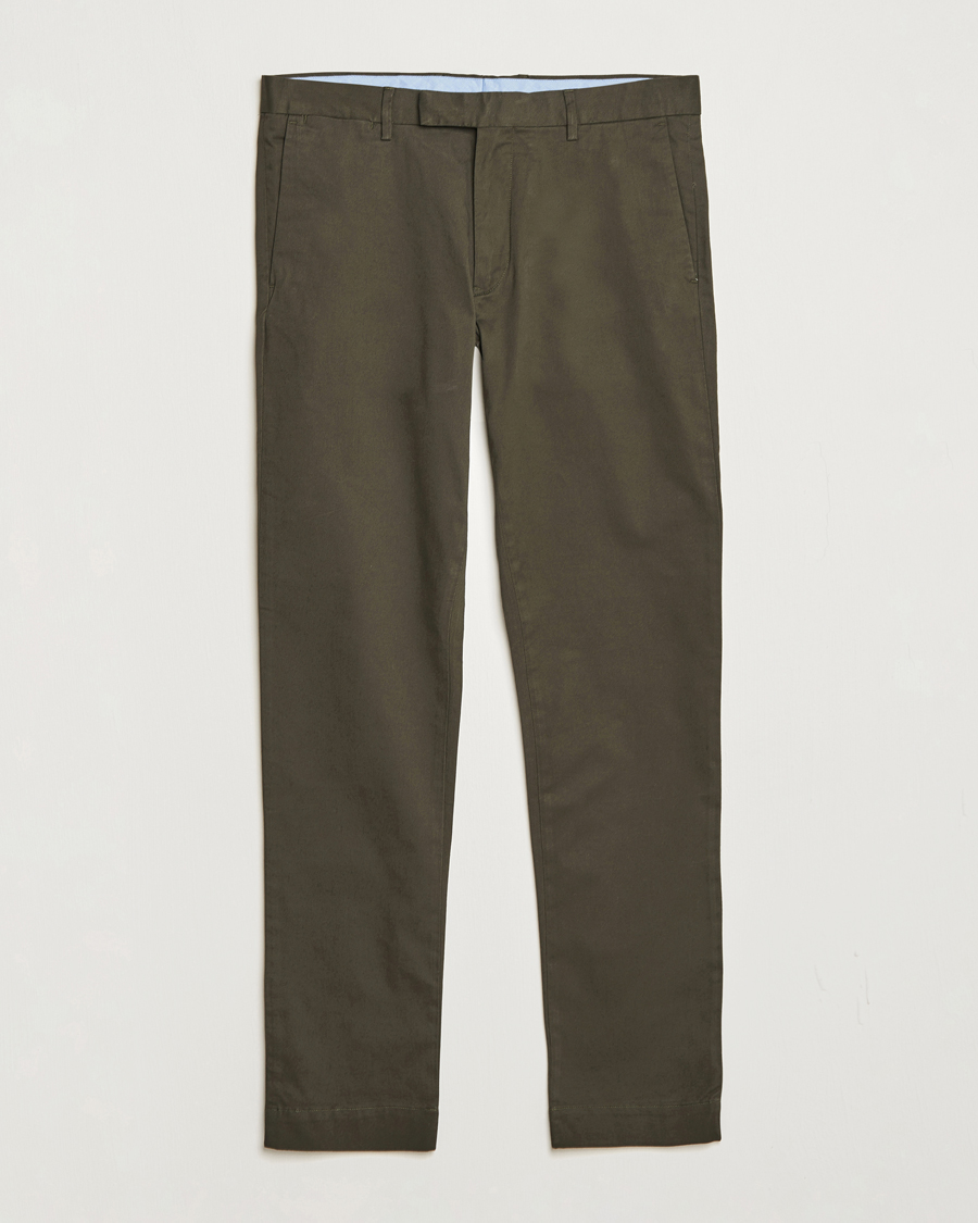 Herre | Bukser | Polo Ralph Lauren | Slim Fit Stretch Chinos Oil Cloth Green