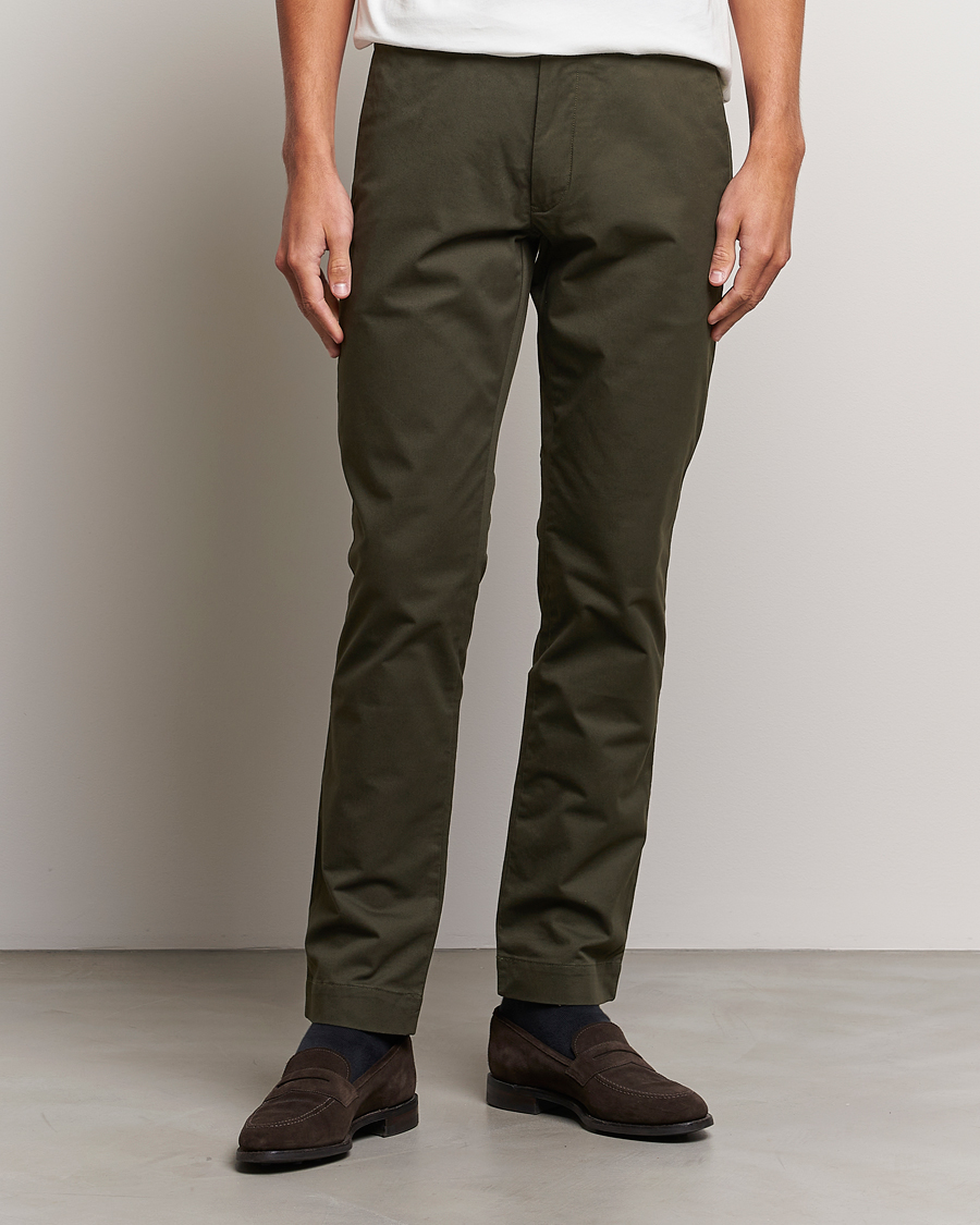 Herre | Bukser | Polo Ralph Lauren | Slim Fit Stretch Chinos Oil Cloth Green