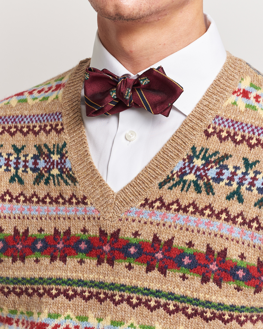 Herre | Polo Ralph Lauren Vintage Club Striped Bow Tie Wine | Polo Ralph Lauren | Vintage Club Striped Bow Tie Wine