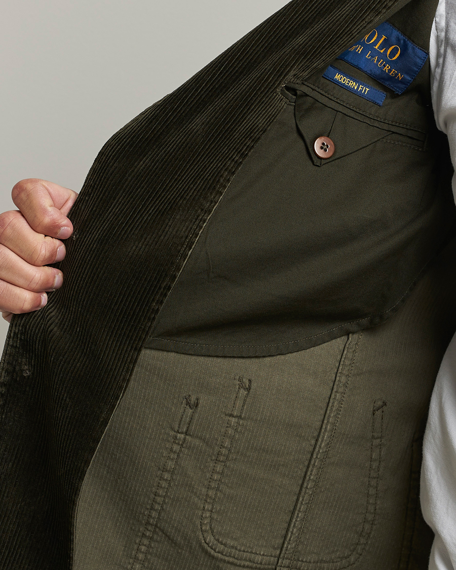 Herre | Blazere & jakker | Polo Ralph Lauren | Corduroy Stretch Blazer Oil Cloth Green