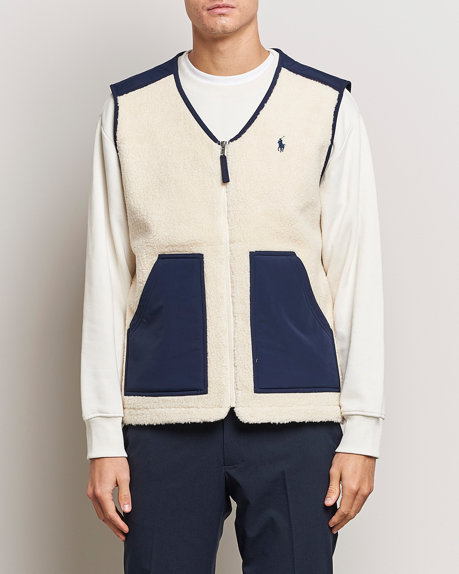 Herre | Jakker | Polo Ralph Lauren | Gilet Pile Vest Winter Cream/Newport Navy