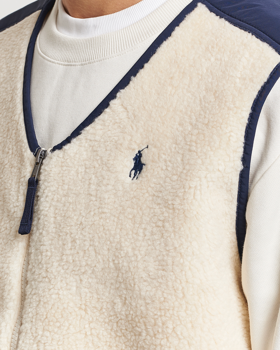 Herre | Jakker | Polo Ralph Lauren | Gilet Pile Vest Winter Cream/Newport Navy