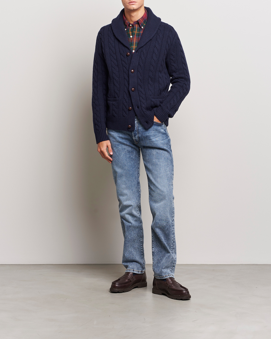 Herre | Trøjer | Polo Ralph Lauren | Wool Cable Cardigan Hunter Navy