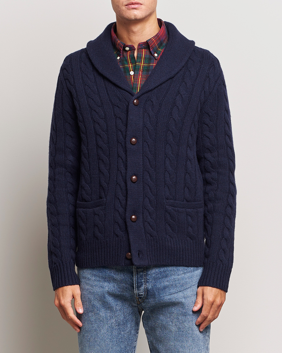 Herre | Trøjer | Polo Ralph Lauren | Wool Cable Cardigan Hunter Navy