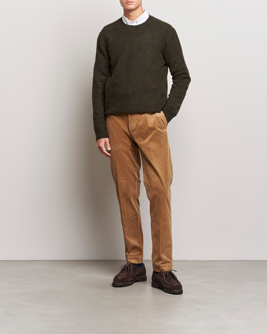 Herre | Trøjer | Polo Ralph Lauren | Wool/Cashmere Patch Crew Neck Dark Olive Heather