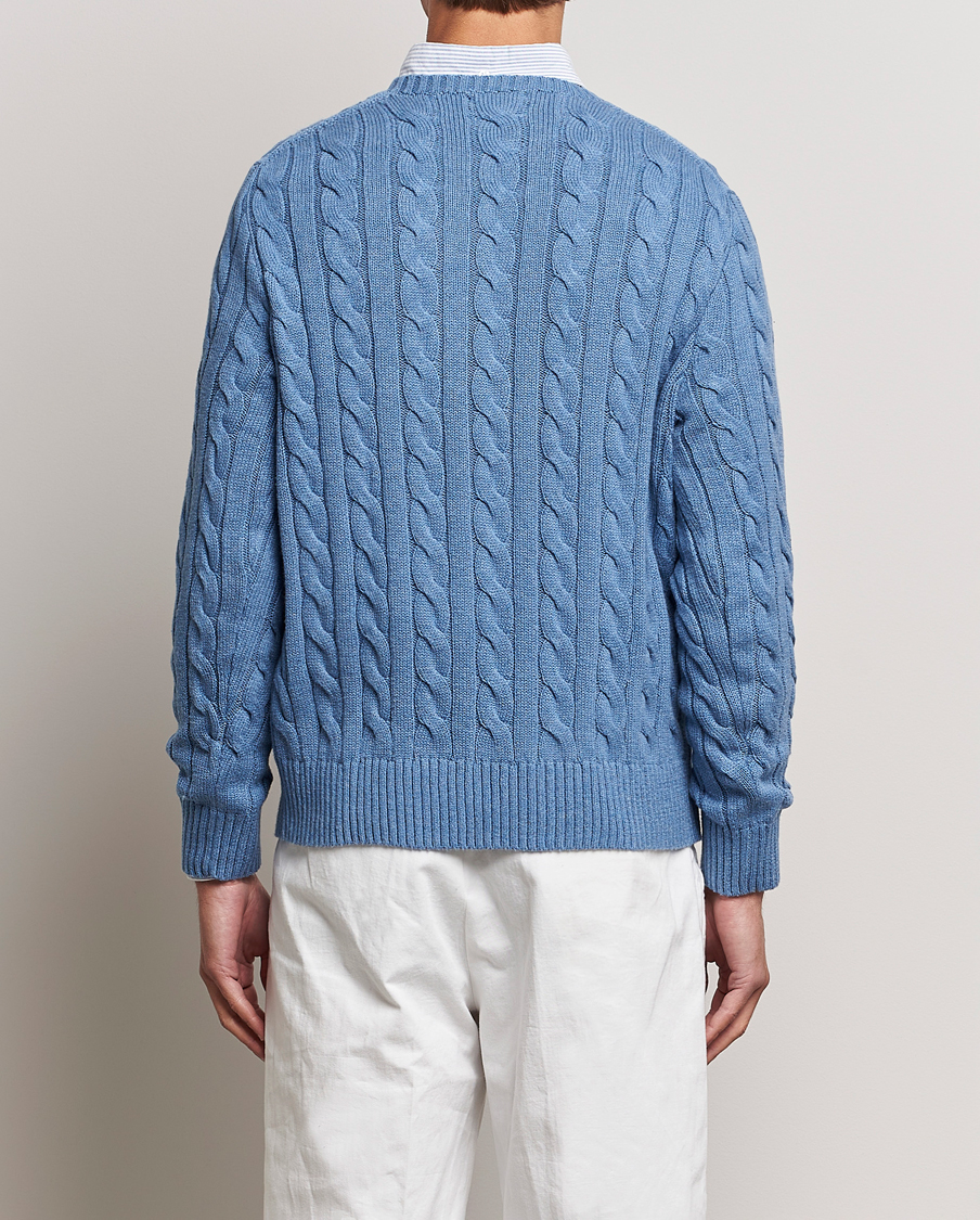 Herre | Trøjer | Polo Ralph Lauren | Cotton Cable Pullover Sky Blue Heather