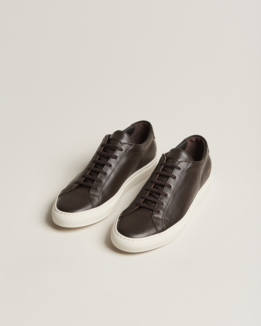 Herre | Common Projects | Common Projects | Original Achilles Pebbled Leather Sneaker Dark Brown