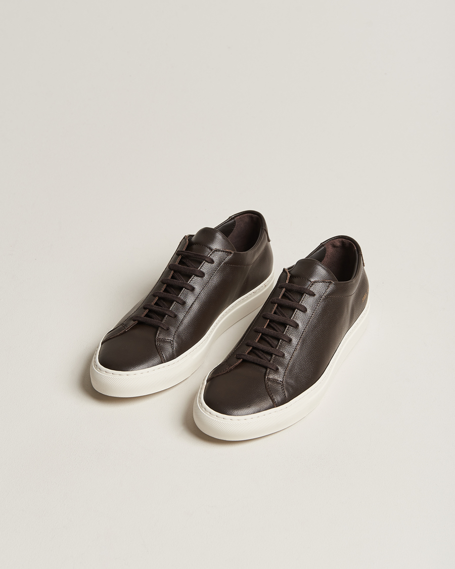 Herre | Common Projects Original Achilles Pebbled Leather Sneaker Dark Brown | Common Projects | Original Achilles Pebbled Leather Sneaker Dark Brown