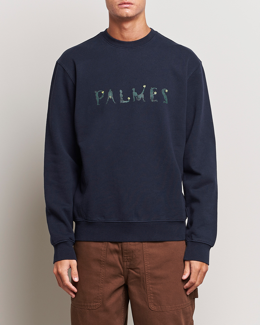 Herre | Palmes | Palmes | Letters Crewneck Sweatshirt Navy