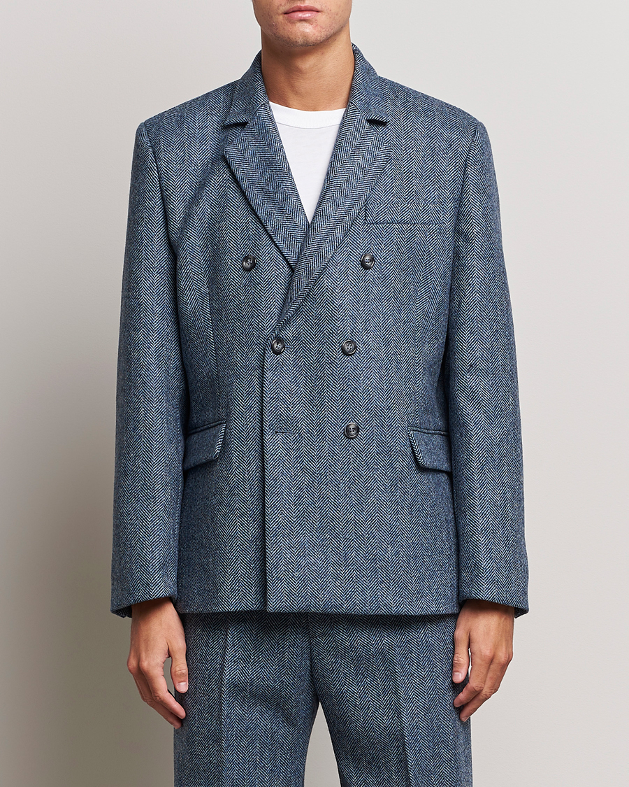 Herre | Blazere & jakker | Palmes | Double Blaze Tweed Sport Coat Navy Herringbone